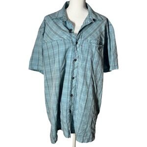 Magellan Sportswear Fishing Shirt XXL Blue Plaid Vented Quick Dry Outdoor